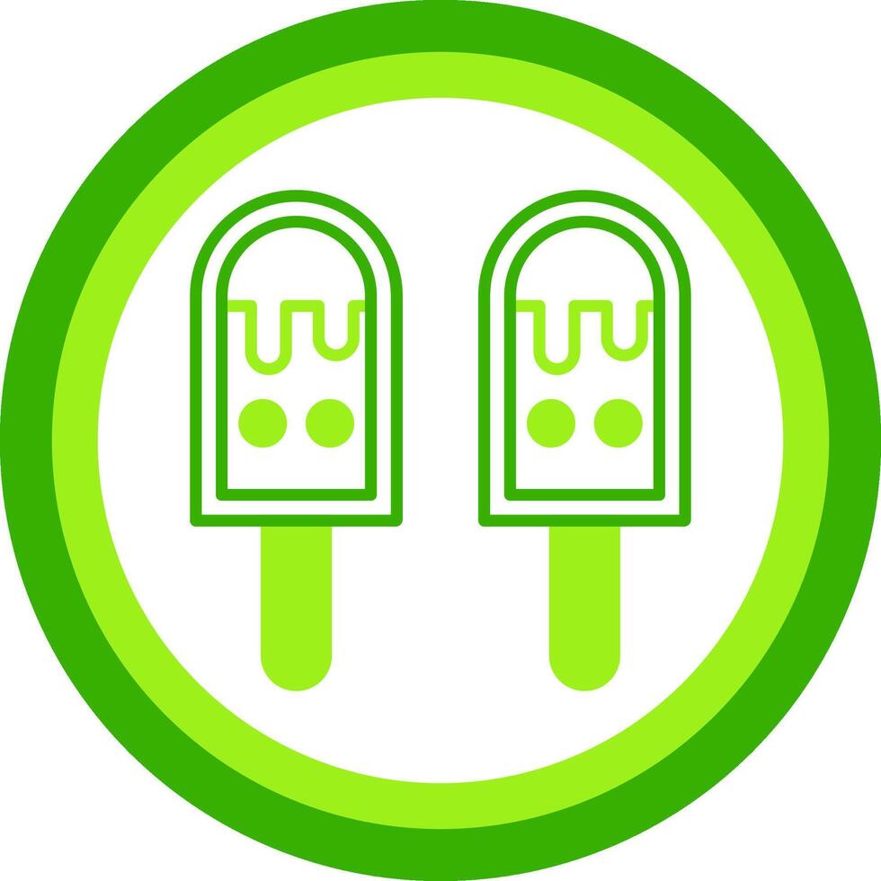Ice Cream Green Tone Circle Icon vector