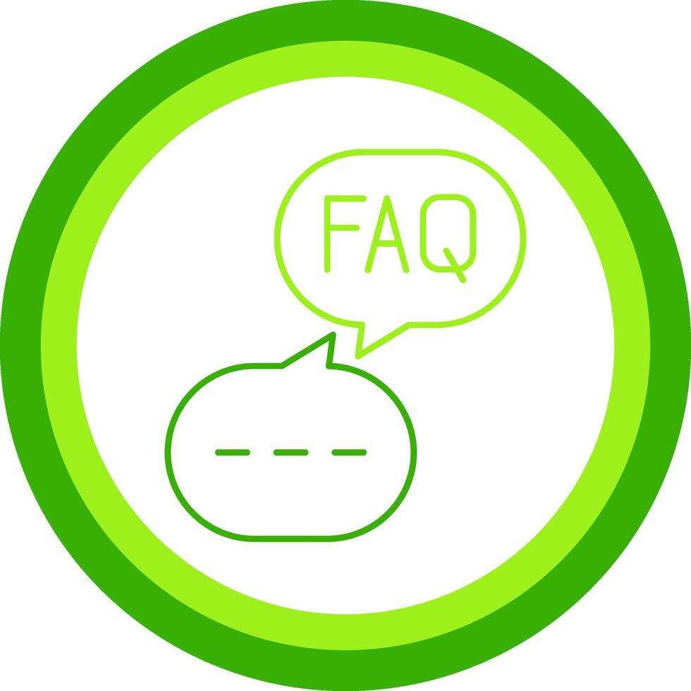 Faq Green Tone Circle Icon vector