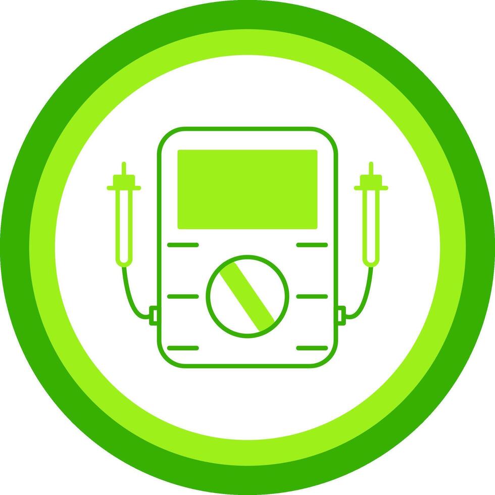Voltmeter Green Tone Circle Icon vector
