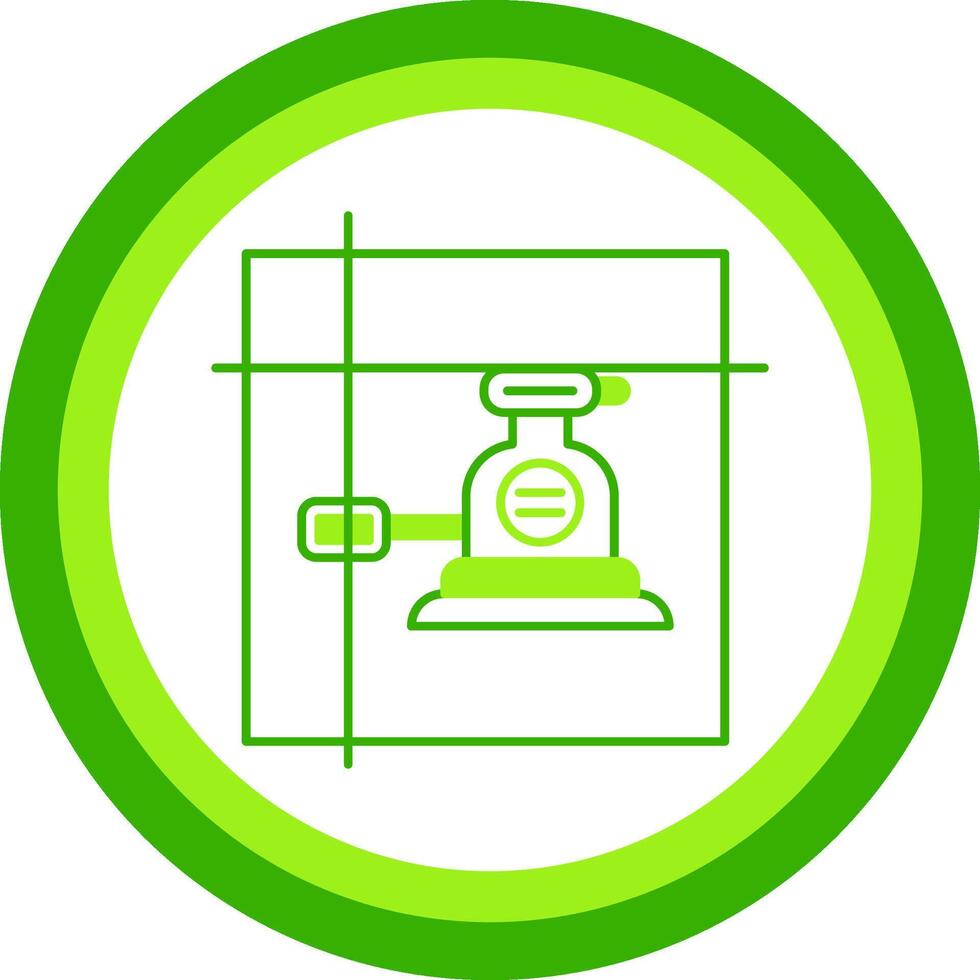 Laser Level Green Tone Circle Icon vector