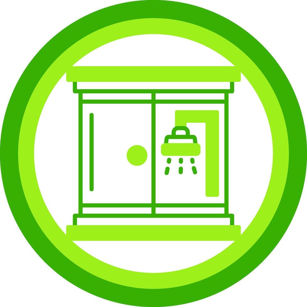 Shower Room Green Tone Circle Icon vector