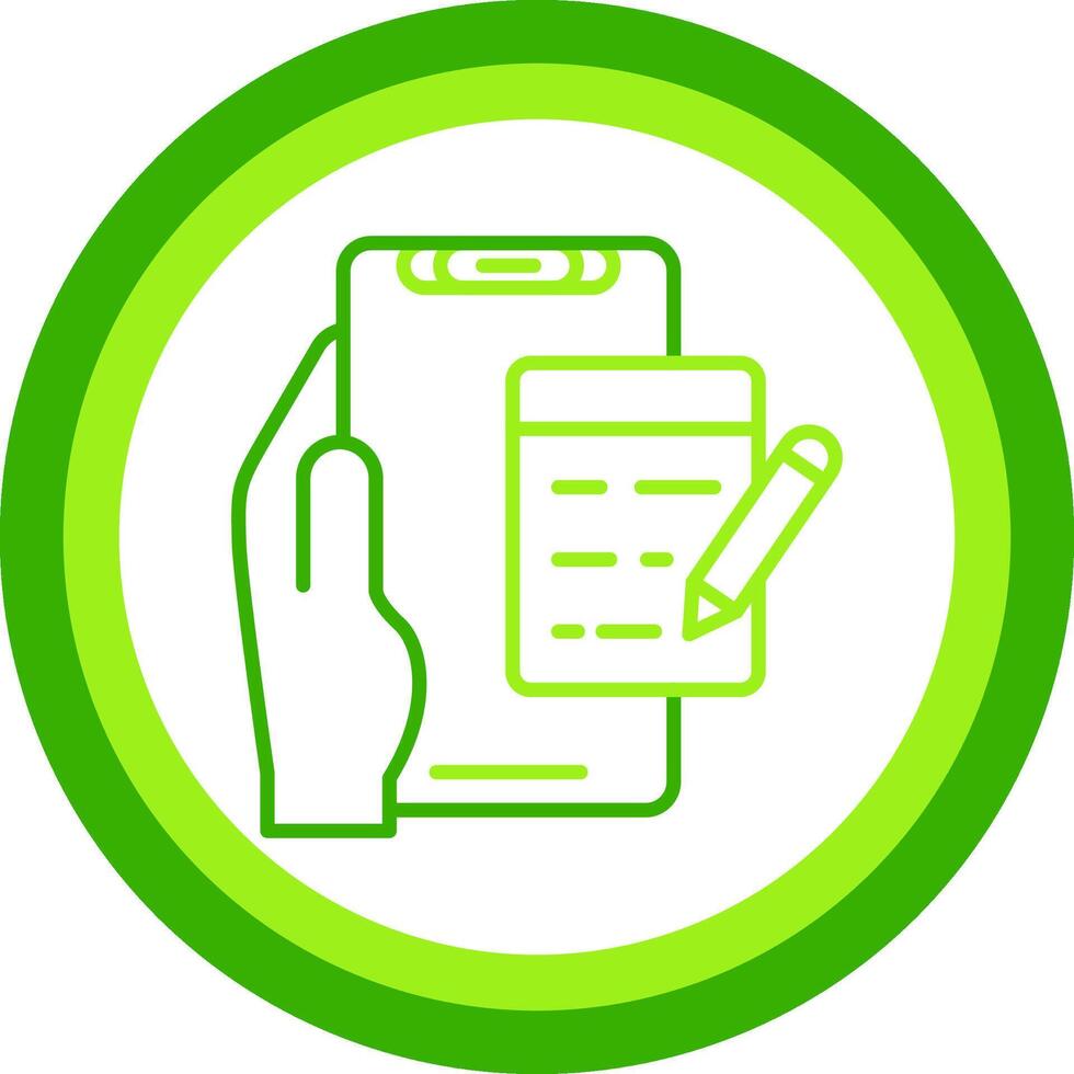 Edit Green Tone Circle Icon vector