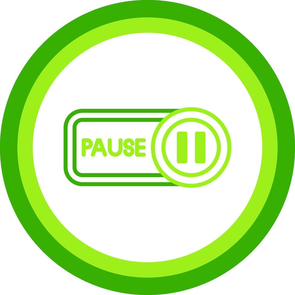 Pause Green Tone Circle Icon vector