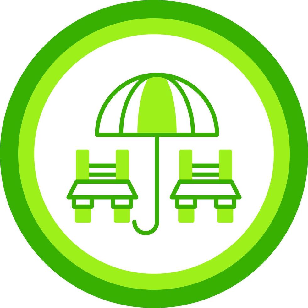park chair Green Tone Circle Icon vector