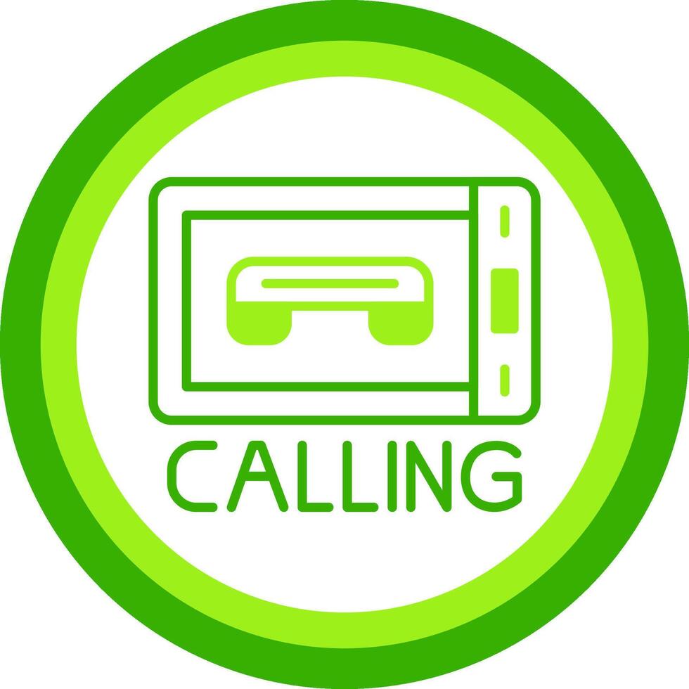 Calling Green Tone Circle Icon vector