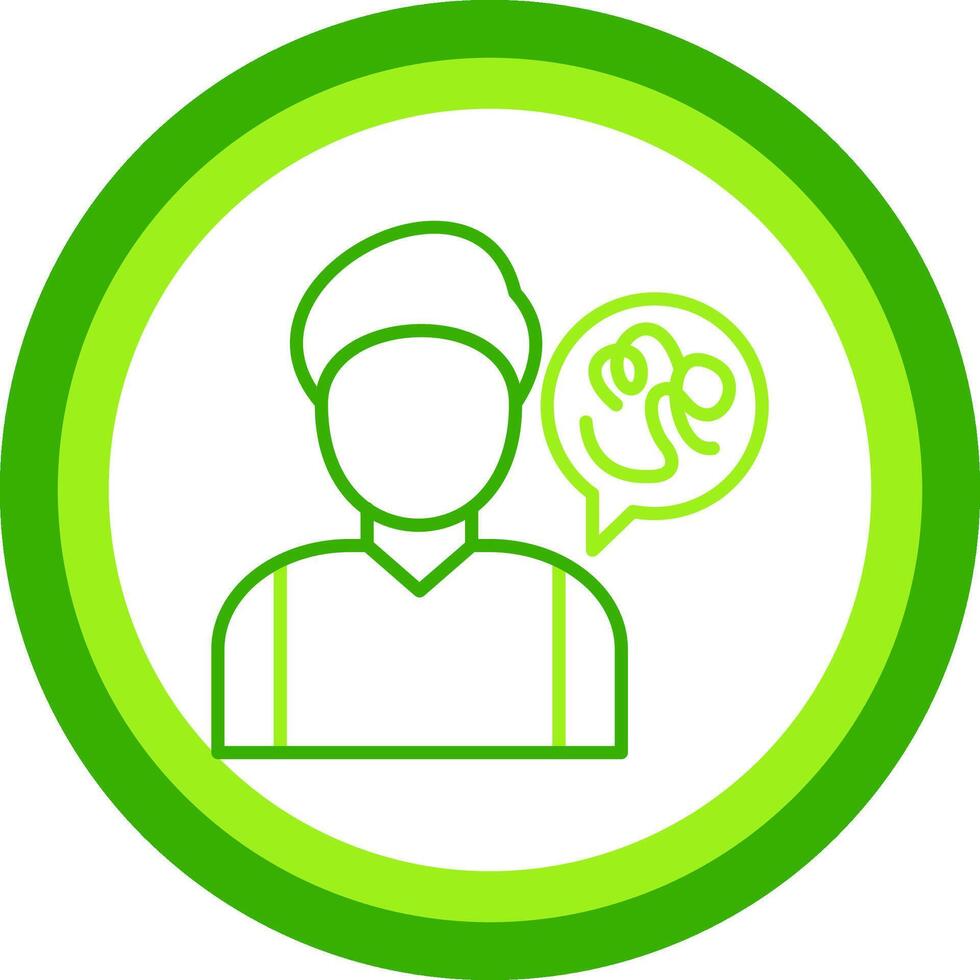 Schizophrenia Green Tone Circle Icon vector