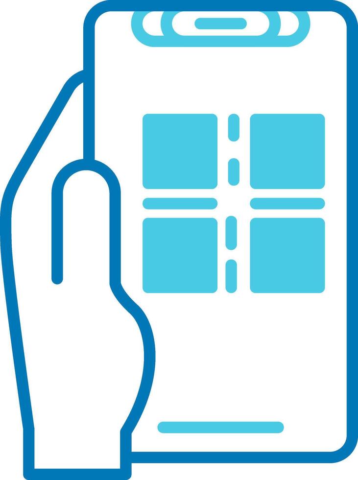 Qr Scan Blue Tone Icon vector