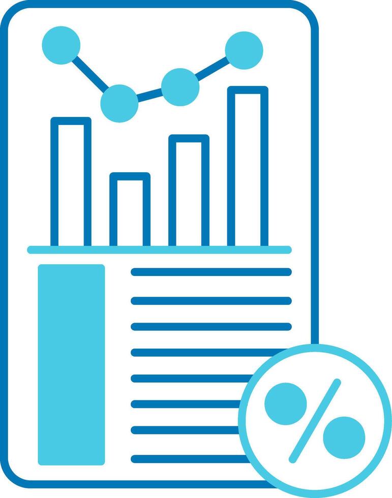 Sales Report Blue Tone Icon vector