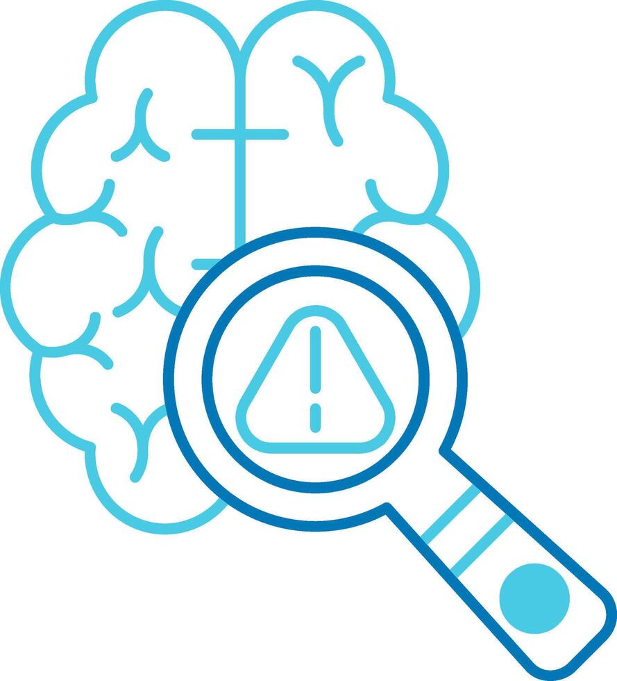 Mental Health Damage Blue Tone Icon vector