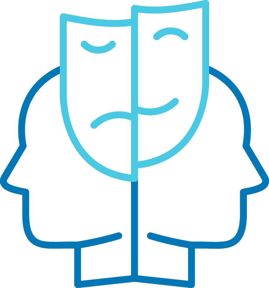 Bipolar Blue Tone Icon vector