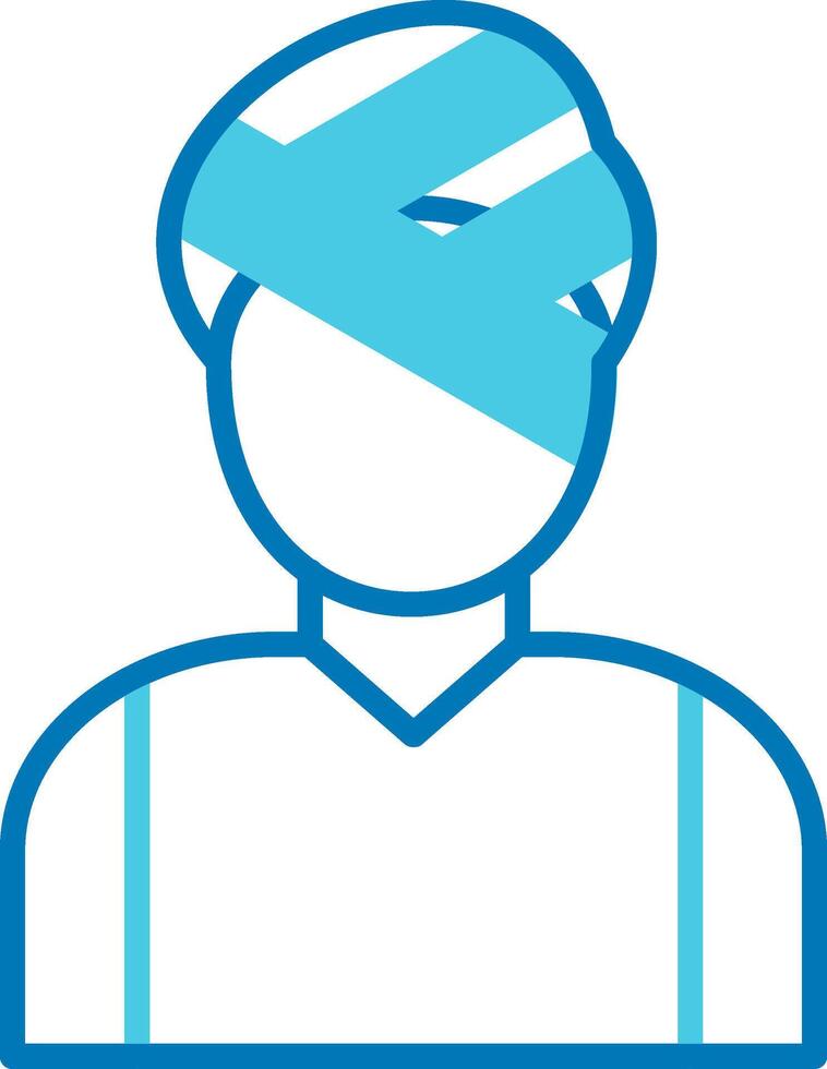 Head Injury Blue Tone Icon vector
