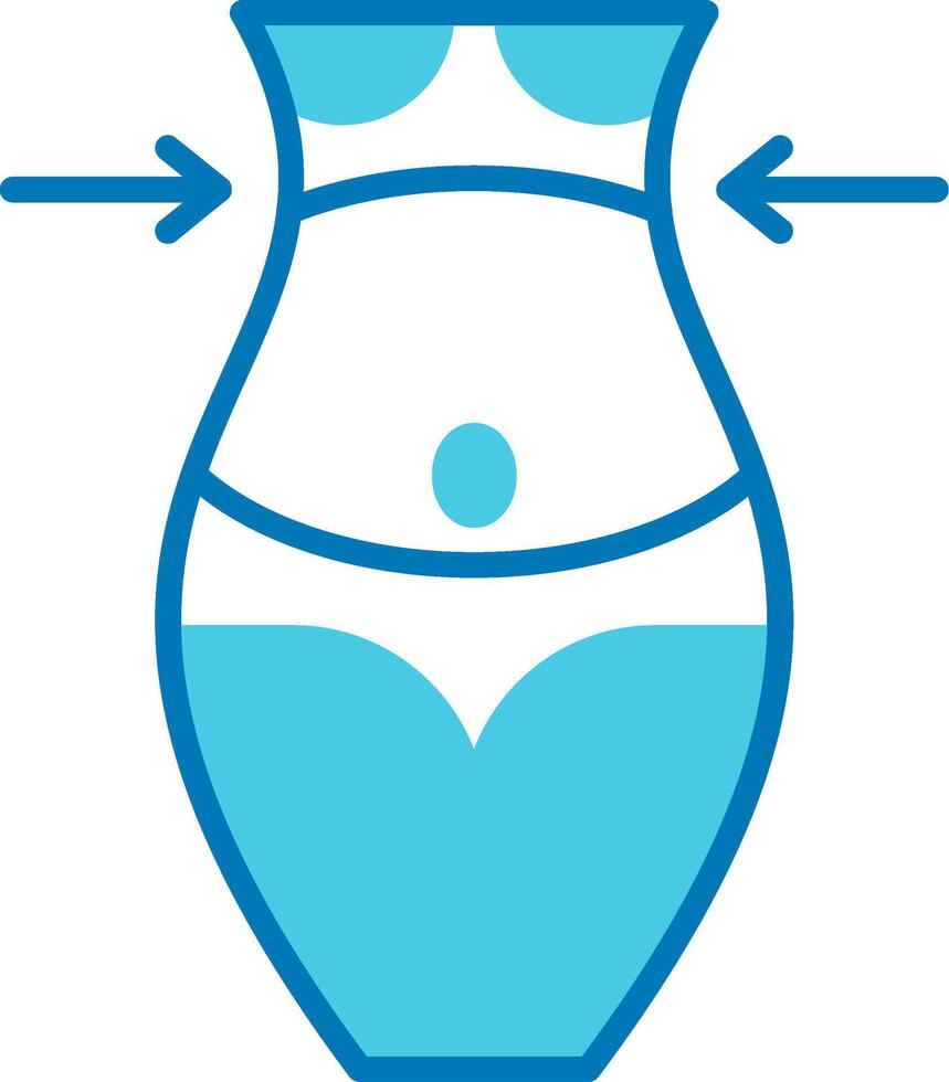 Fat Loss Blue Tone Icon vector