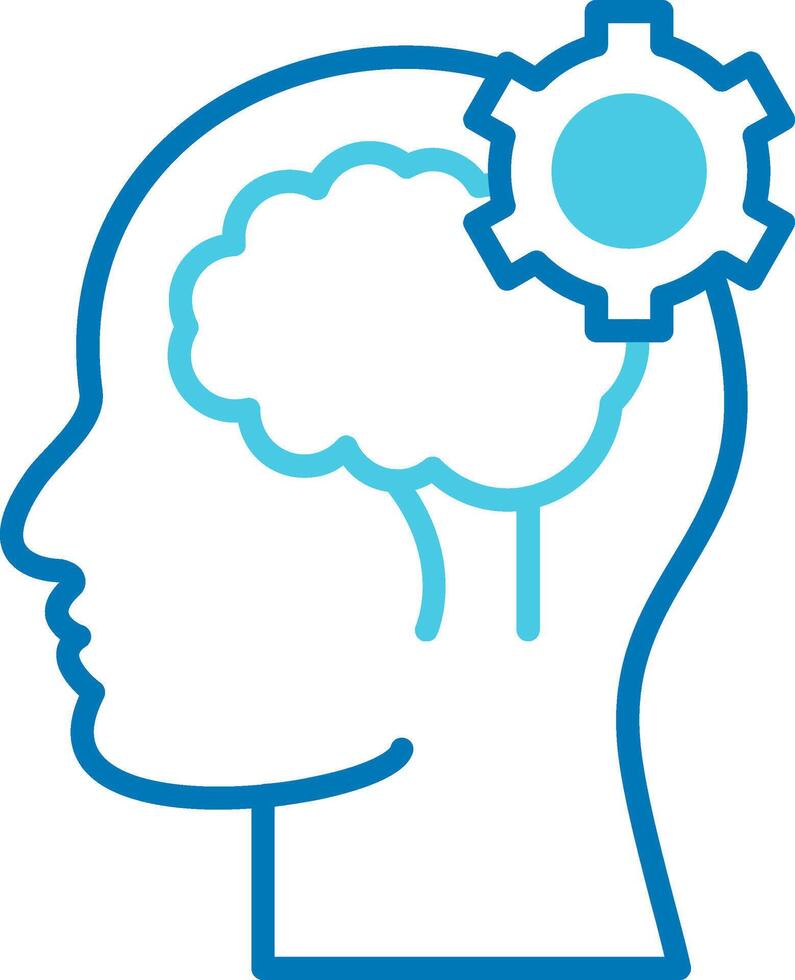 Cognitive Function Blue Tone Icon vector