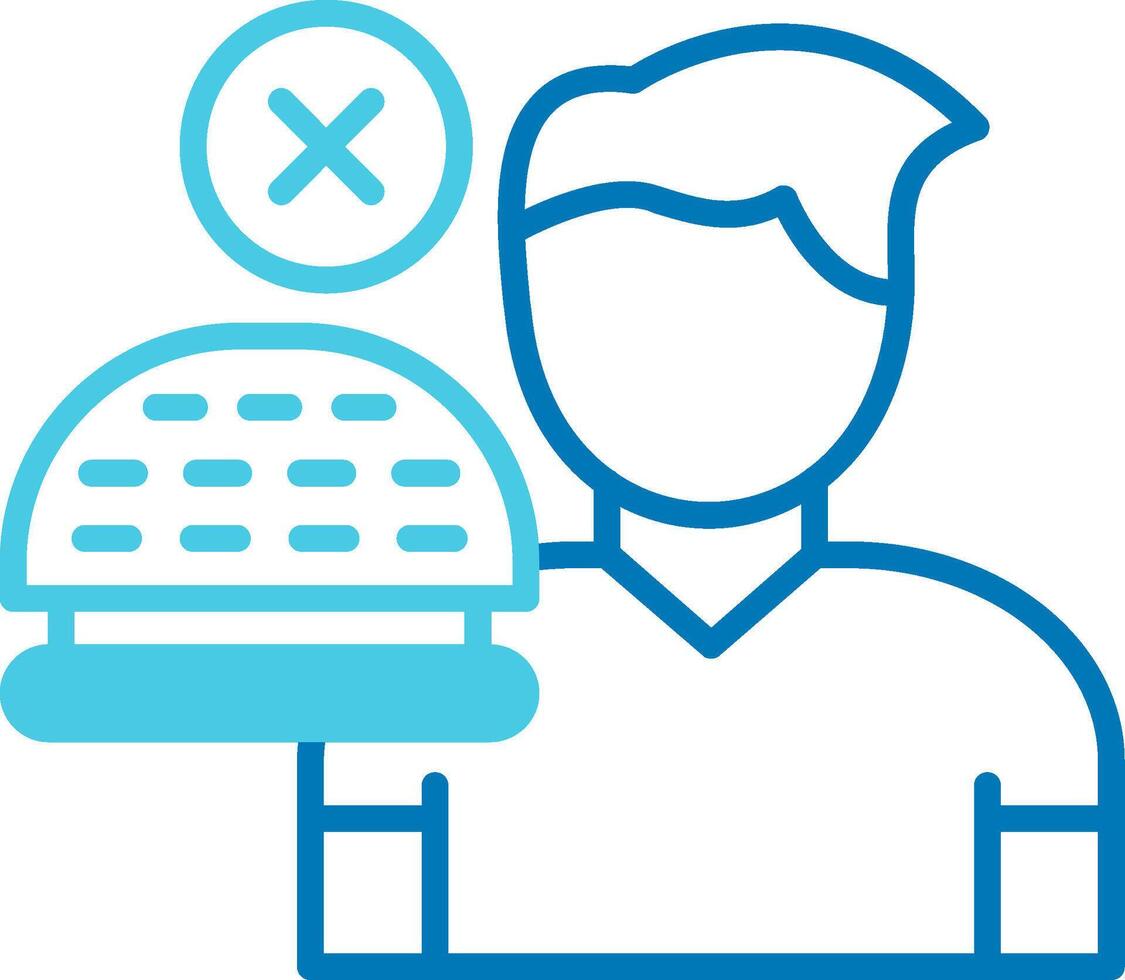 No Appetite Blue Tone Icon vector