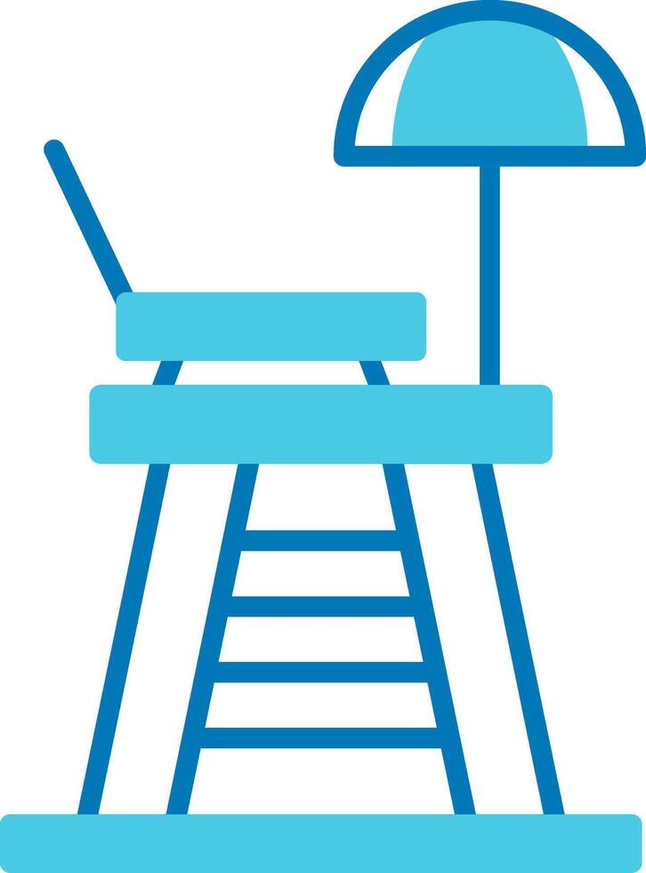 Lifeguard Chair Blue Tone Icon vector