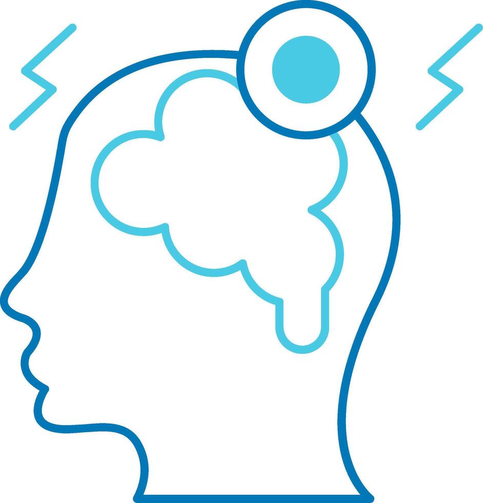 Headache Blue Tone Icon vector