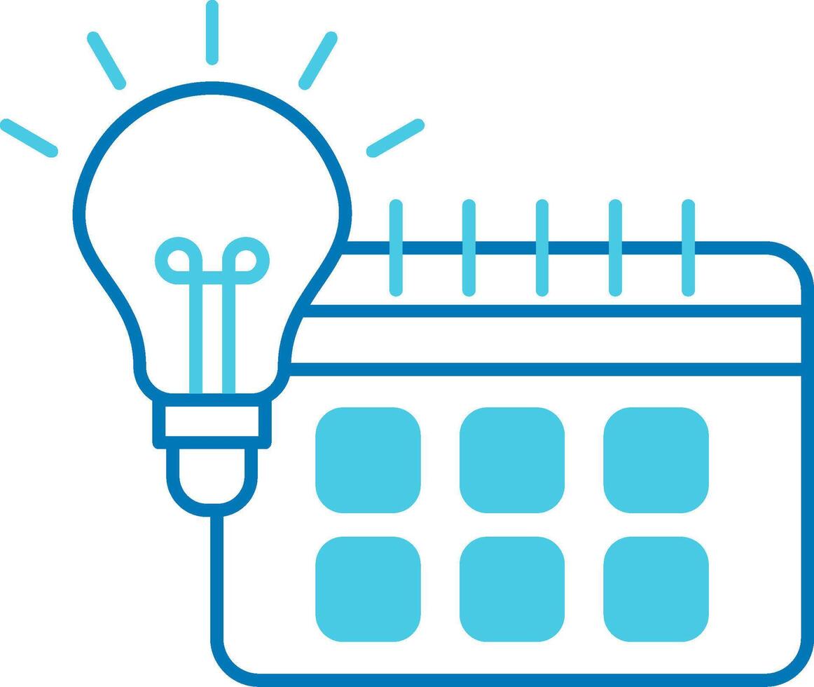 Day To Day Learning Blue Tone Icon vector