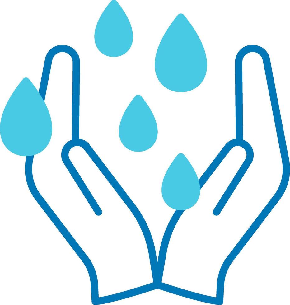 Sweaty Hands Blue Tone Icon vector