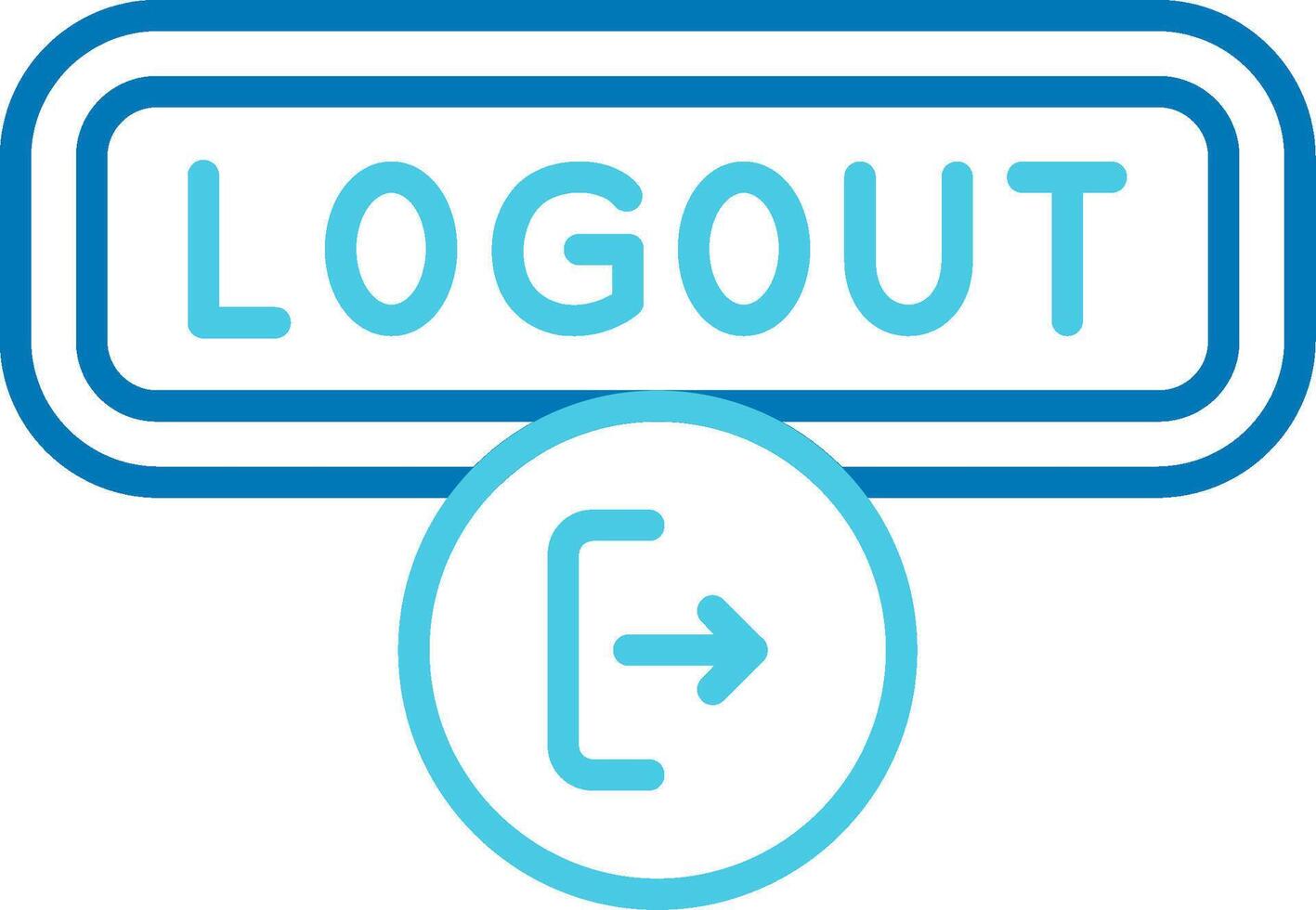 Logout Blue Tone Icon vector