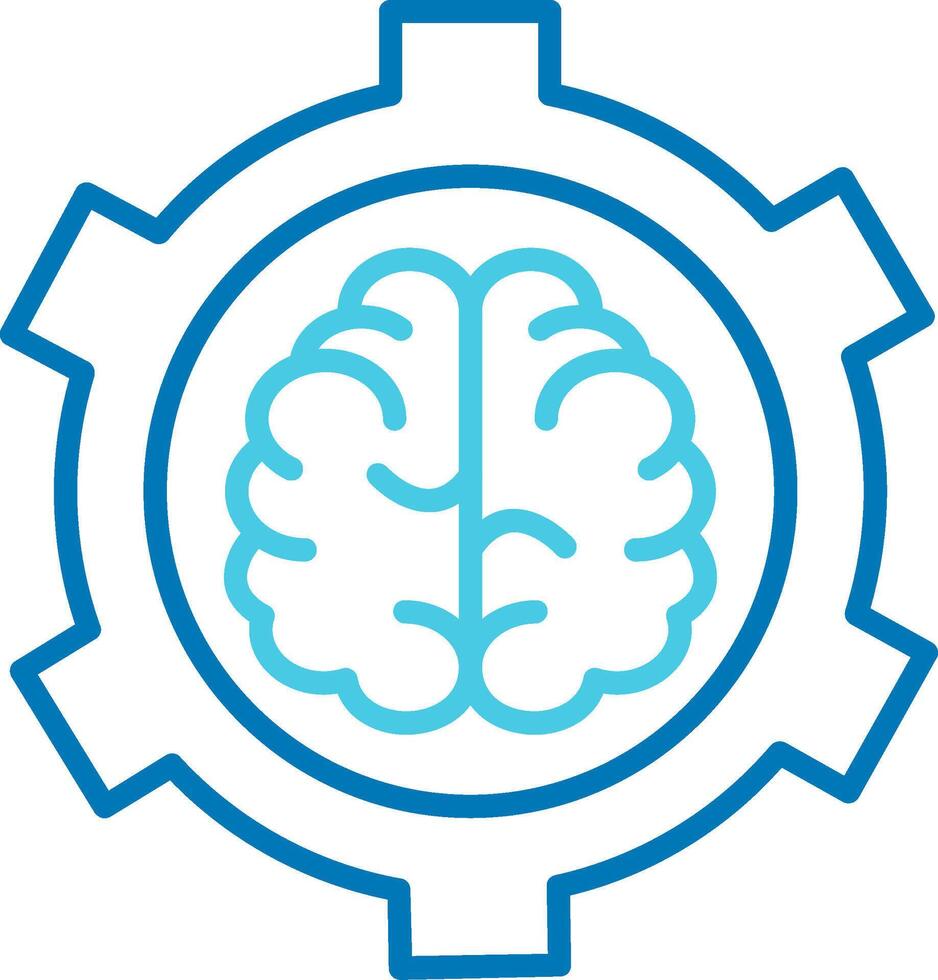 Brain Functions Blue Tone Icon vector