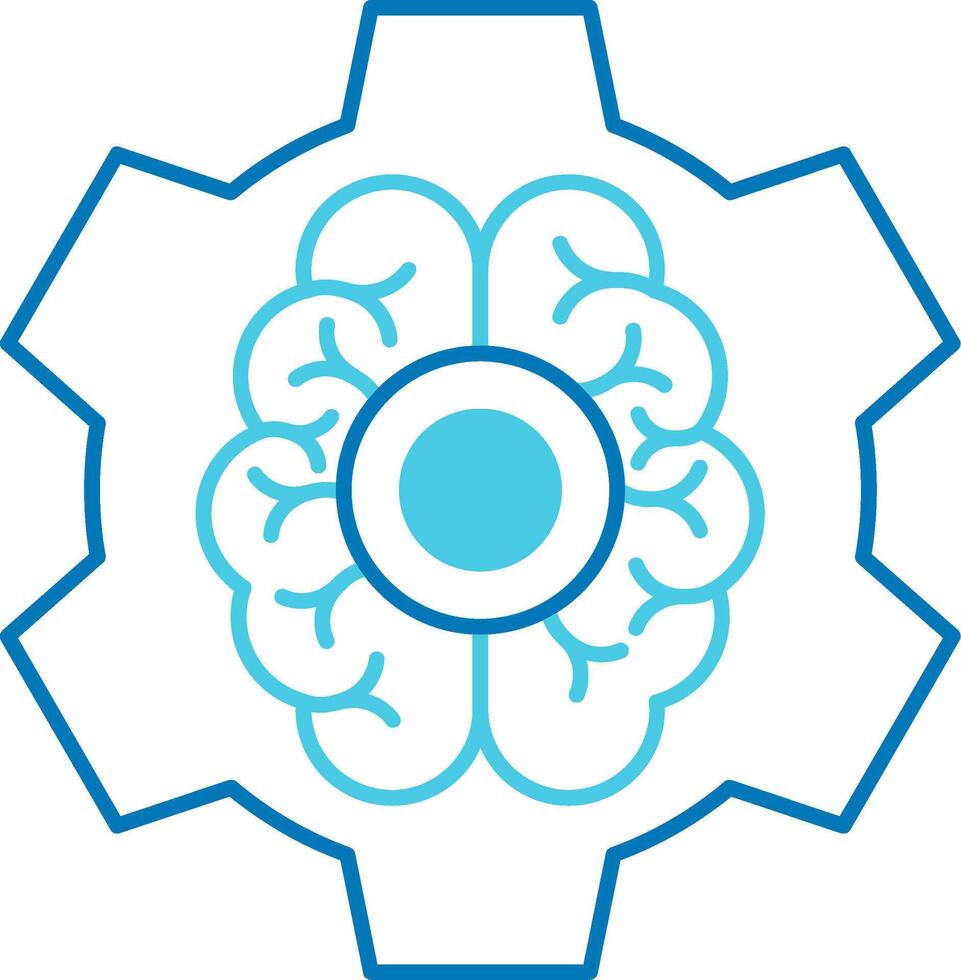 Brain Functions Blue Tone Icon vector
