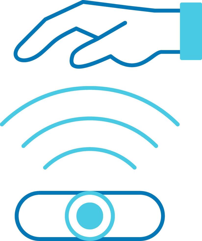 Hand Sensor Blue Tone Icon vector