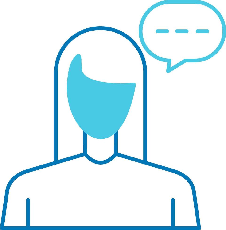 Virtual Assistant Blue Tone Icon vector