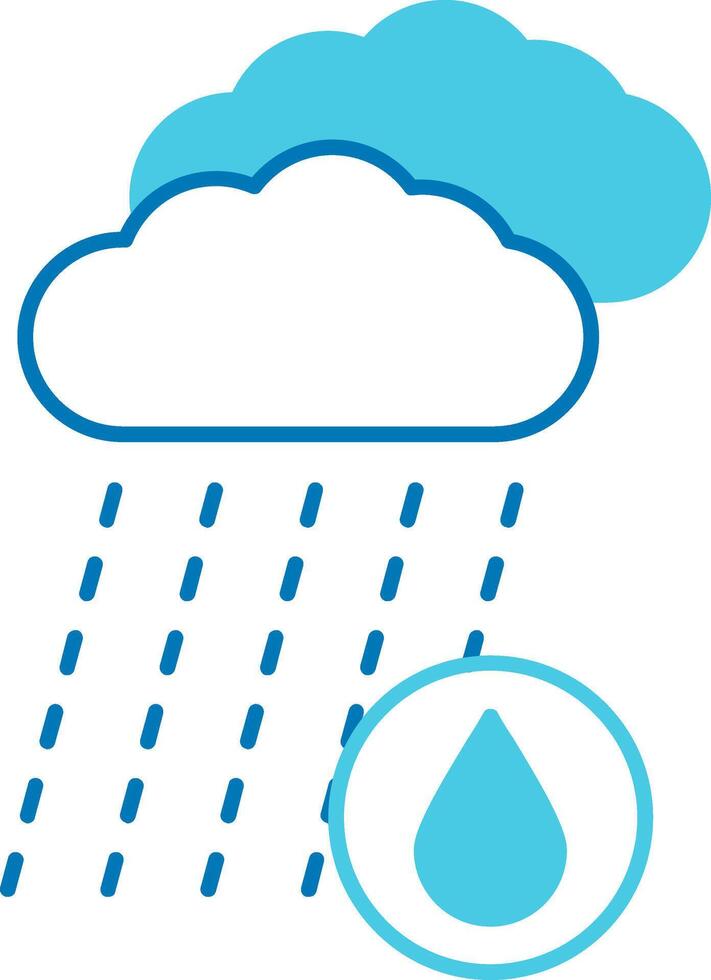 Rain Blue Tone Icon vector