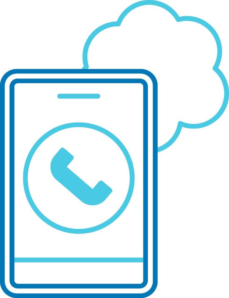 Cloud Based Calling Blue Tone Icon vector