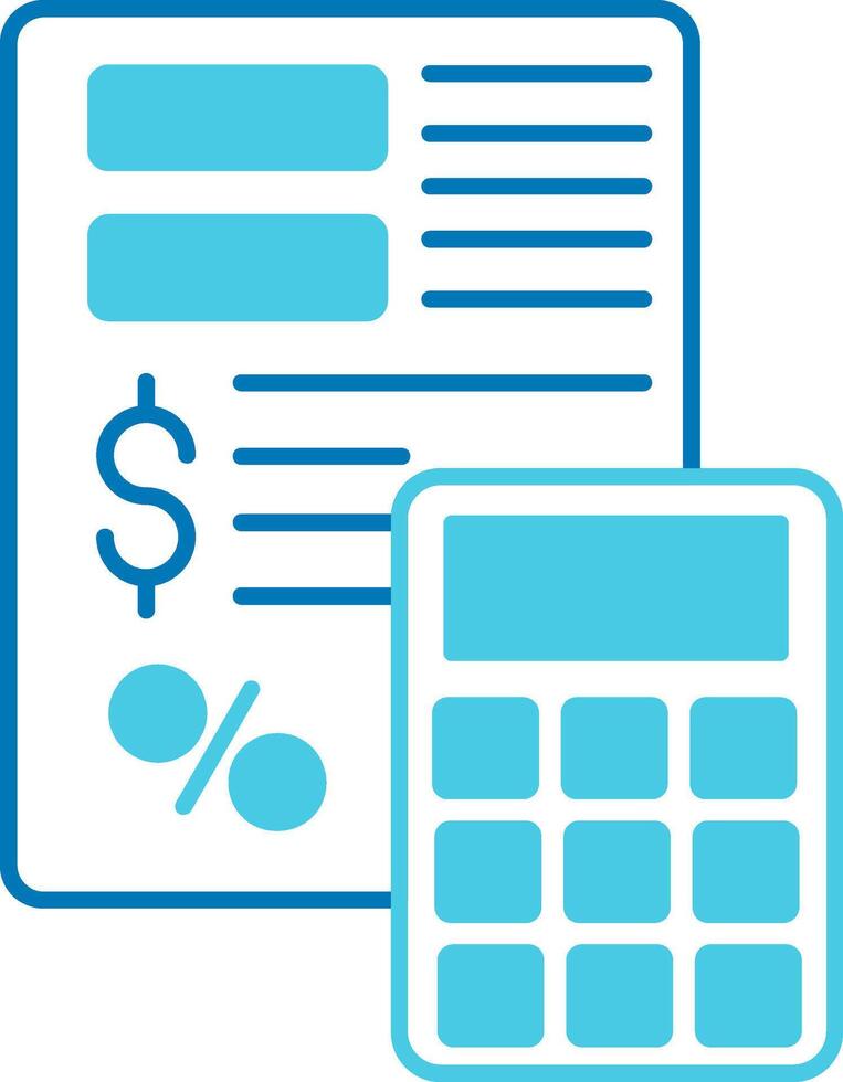 Expense Calculation Blue Tone Icon vector