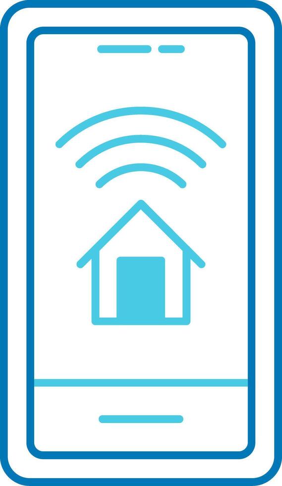 Smart Home Monitoring Blue Tone Icon vector