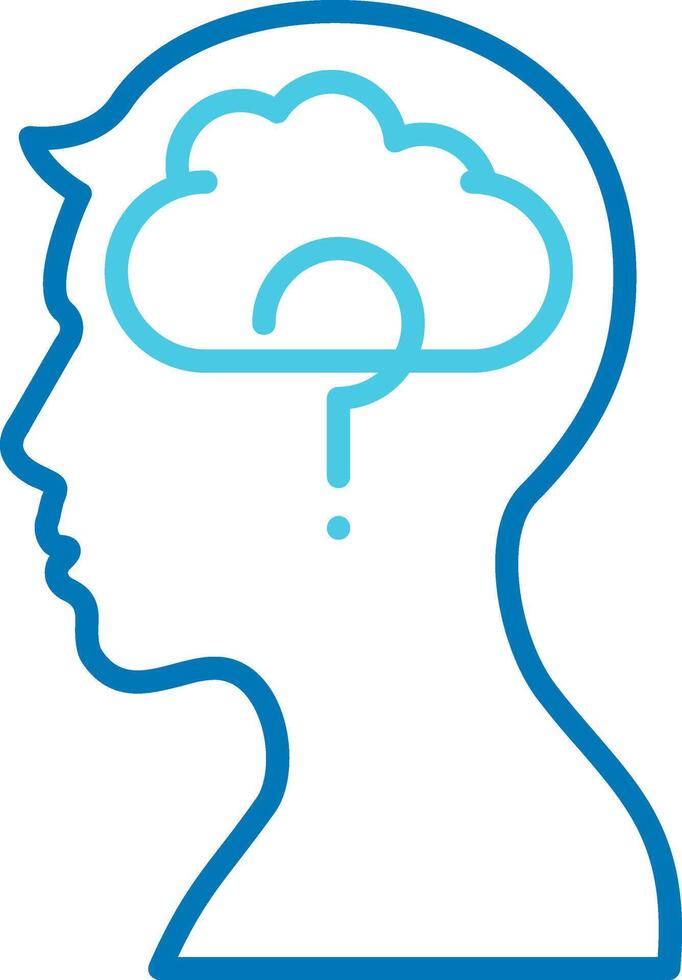 Memory Loss Blue Tone Icon vector