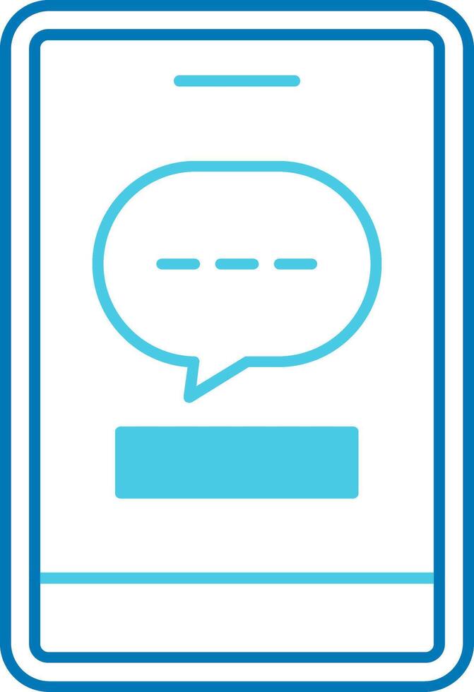 Phone Message Blue Tone Icon vector