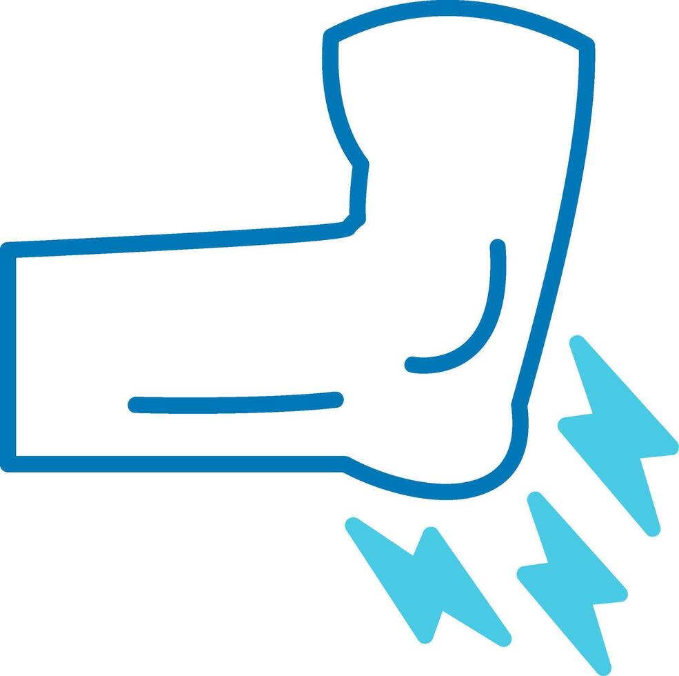 Elbow Pain Blue Tone Icon vector