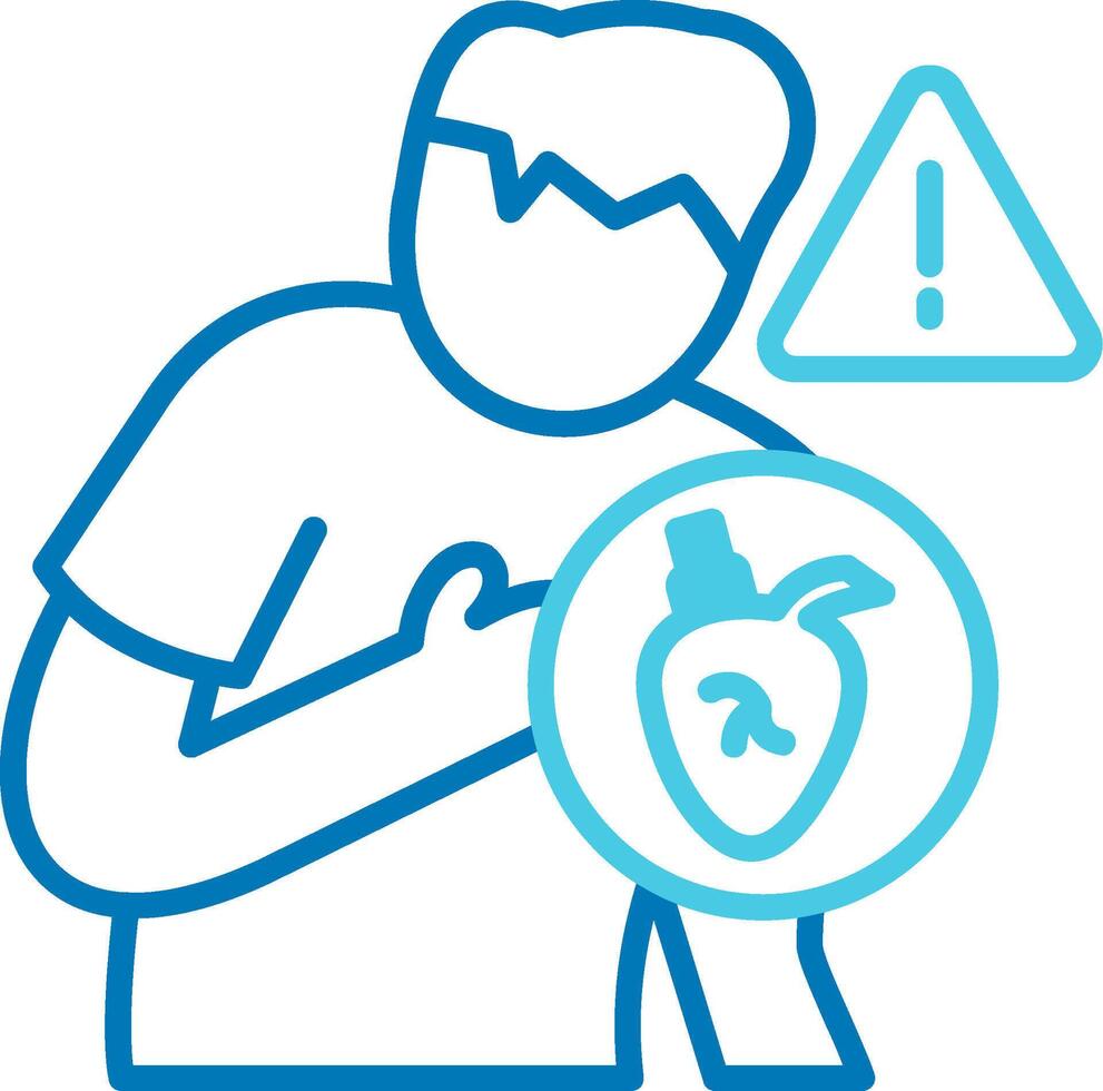 Heart Attack Blue Tone Icon vector