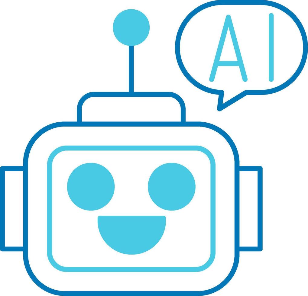 Ai Assistant Blue Tone Icon vector