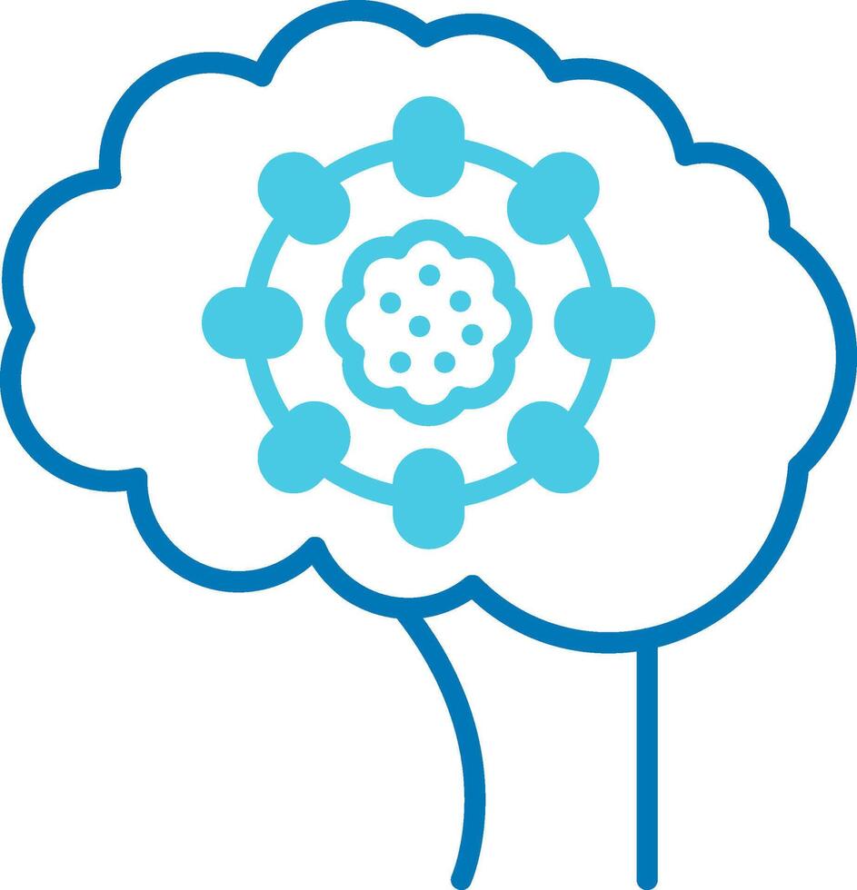 Brain Tumor Blue Tone Icon vector
