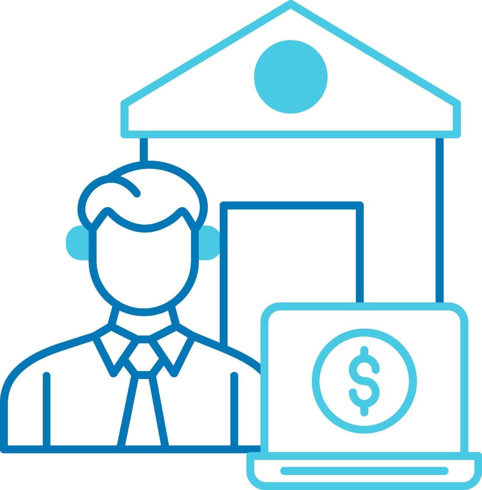 Work From Home Blue Tone Icon vector