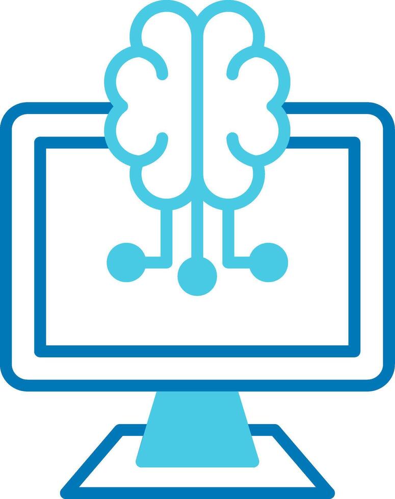Artificial Intelligence Blue Tone Icon vector