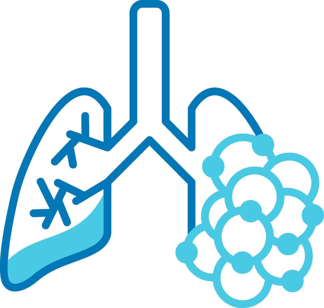 Bronchiectasis Blue Tone Icon vector