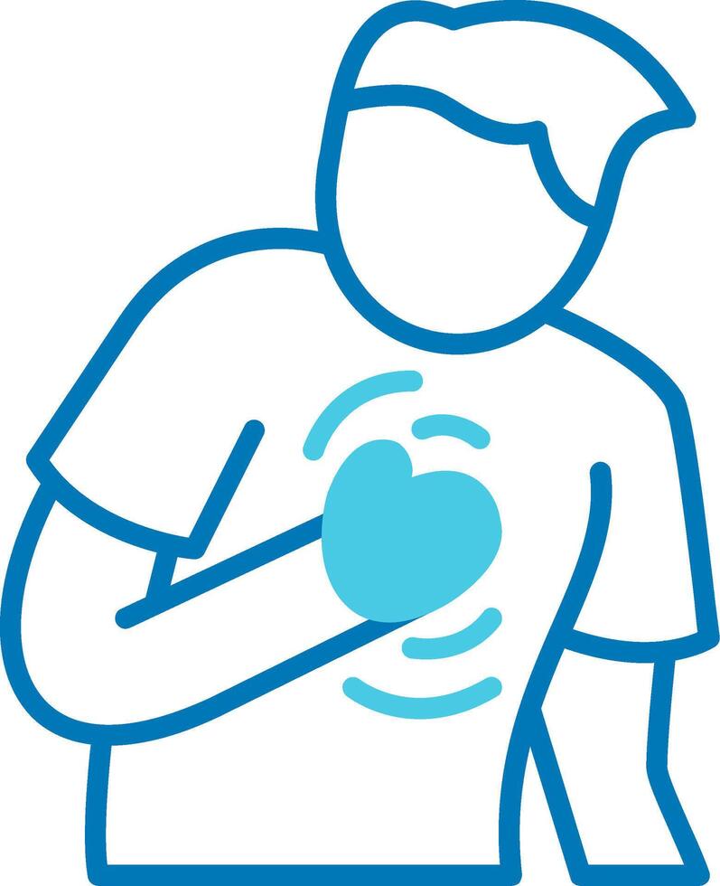 Chest Pain Blue Tone Icon vector