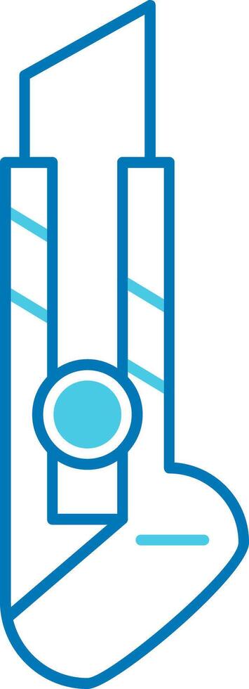 Utility Knife Blue Tone Icon vector