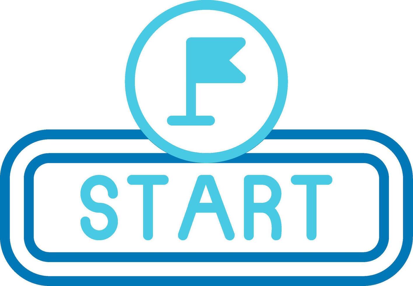 Start Blue Tone Icon vector