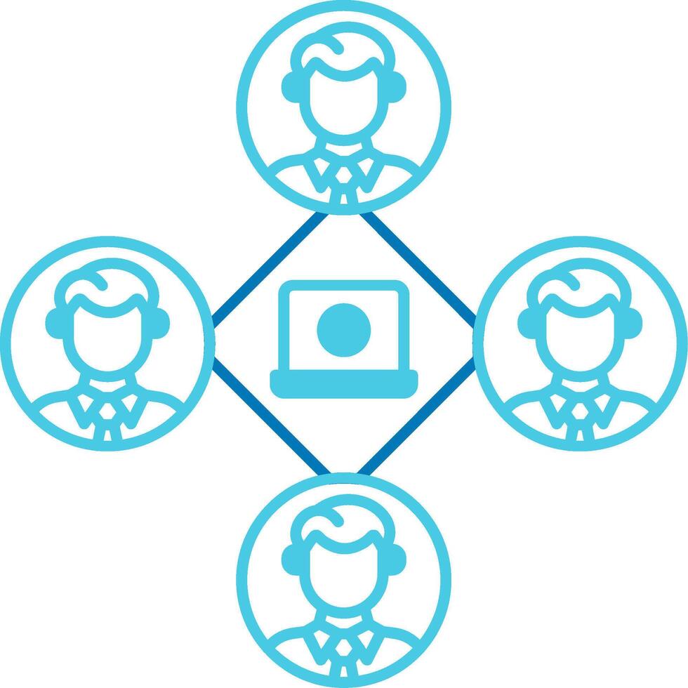 Remote Job Blue Tone Icon vector