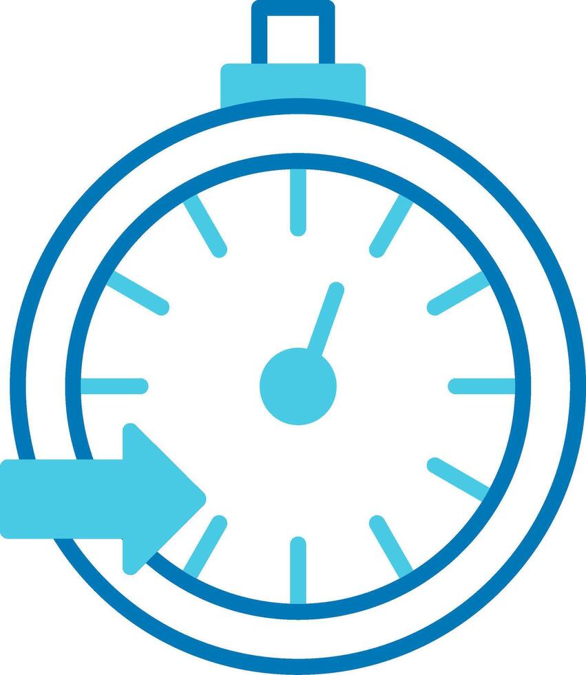 Pace Clock Blue Tone Icon vector