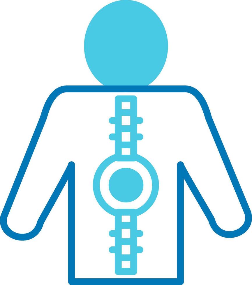 Spinal Cord Blue Tone Icon vector