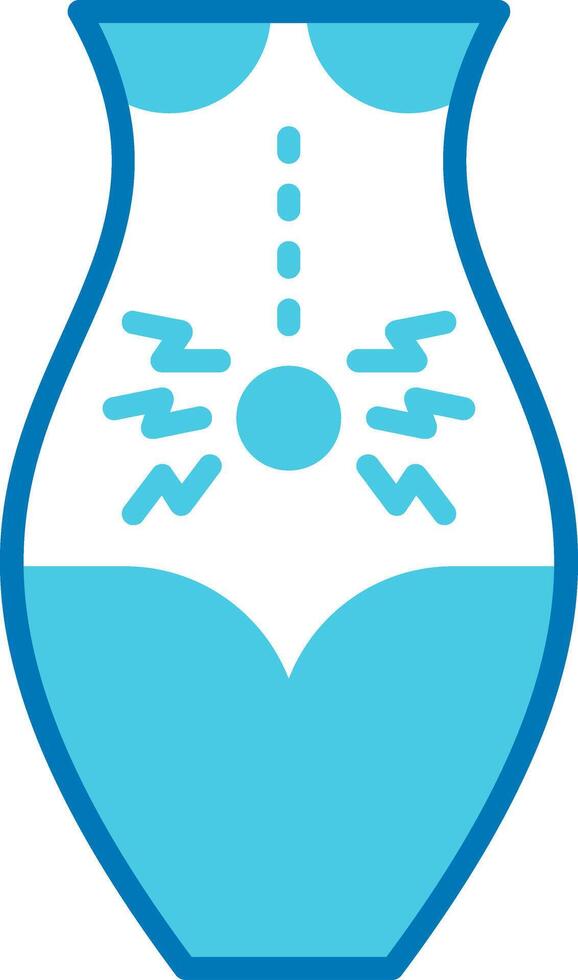 Belly Pain Blue Tone Icon vector
