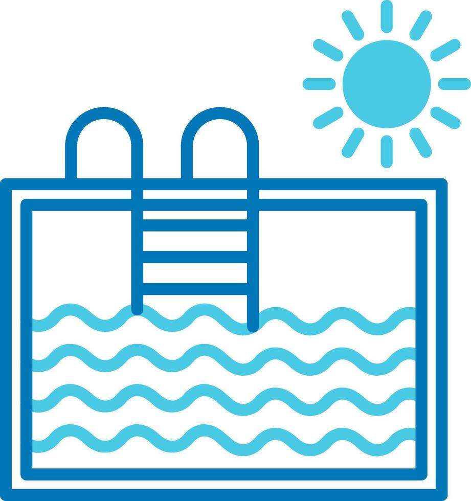 Swimming Pool Blue Tone Icon vector