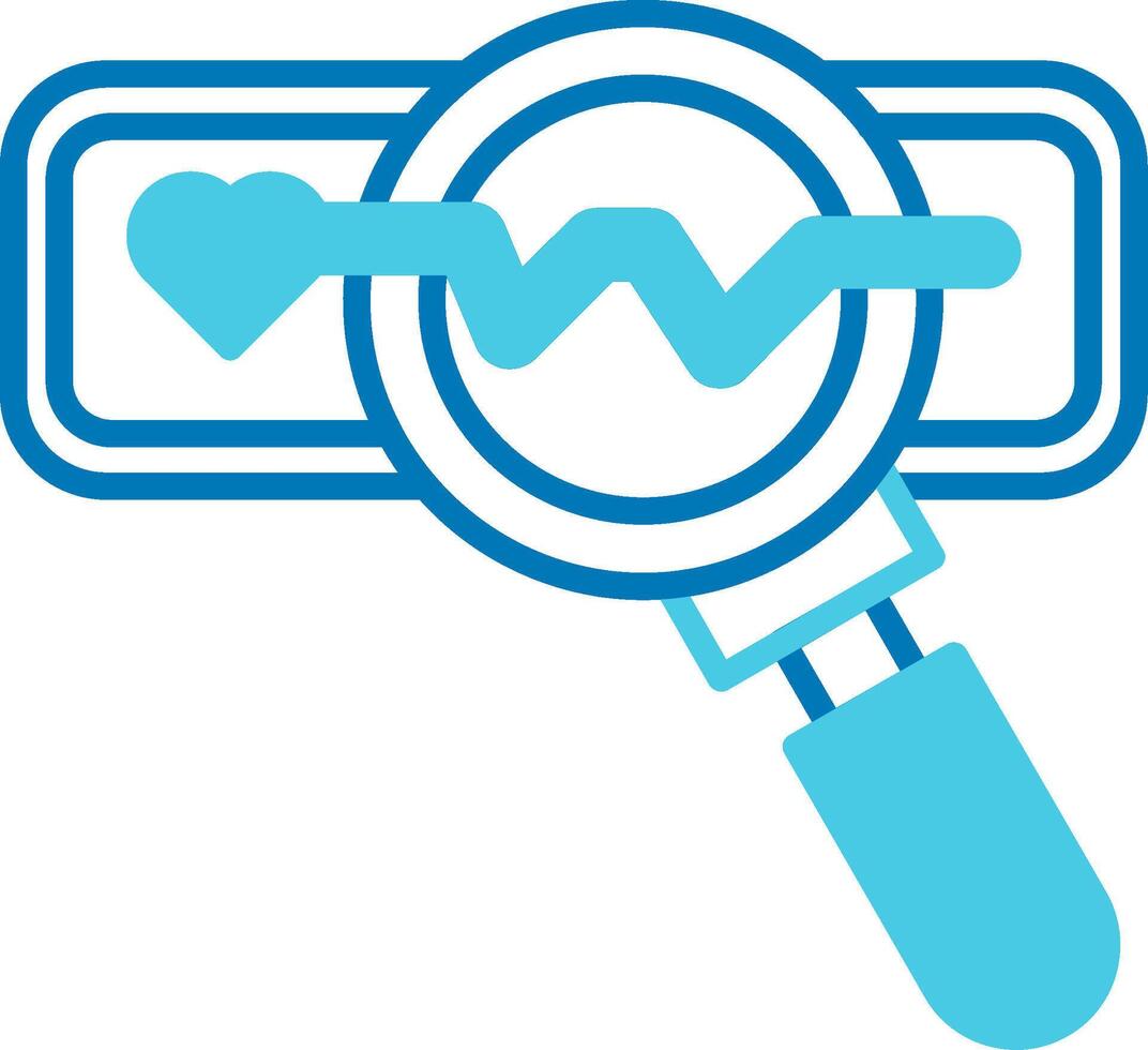 Heart Rate Observation Blue Tone Icon vector