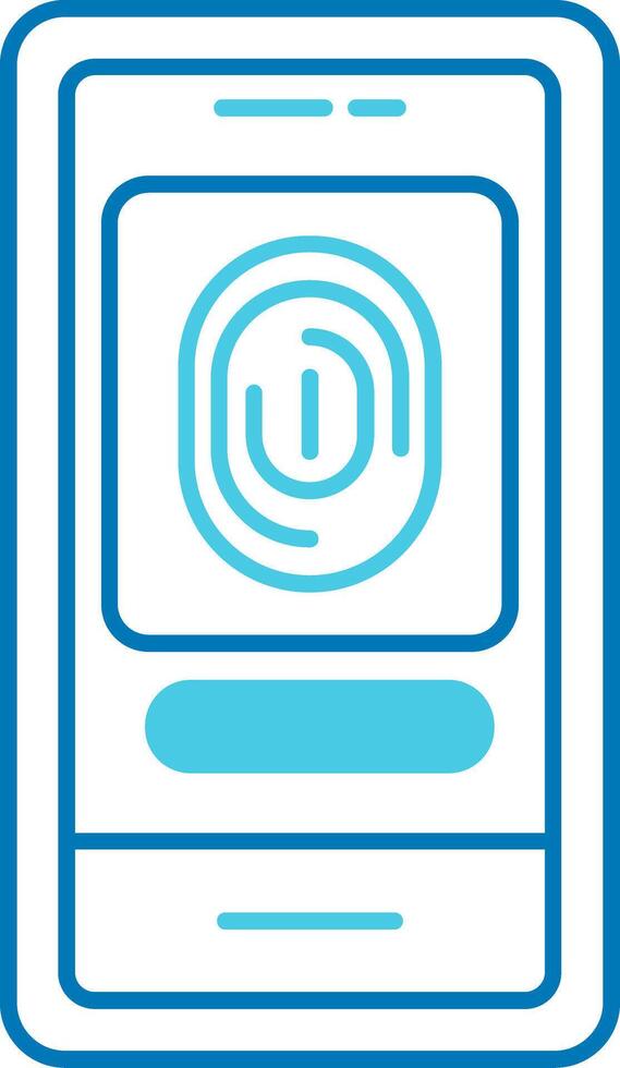 Fingerprint Scanner Blue Tone Icon vector